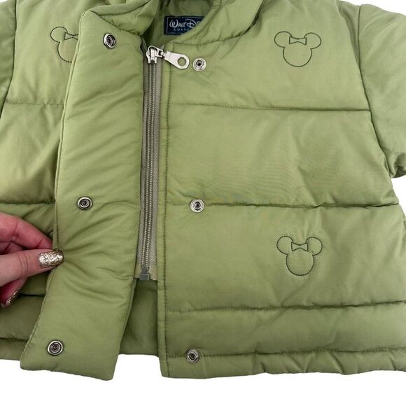 Walt Disney Collection Puffer Jacket Green Minnie Mouse Hooded Baby Girl 6 Month - Picture 6 of 8